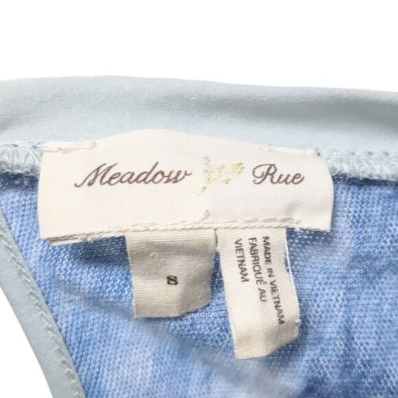 Anthropologie MEADOW RUE Linen Floral Fields Watercolor Drape Hem Too S - Picture 5 of 9